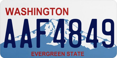 WA license plate AAF4849