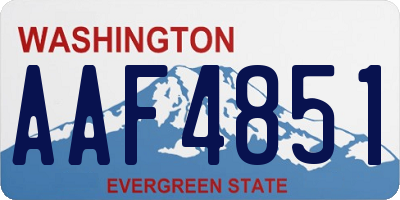 WA license plate AAF4851