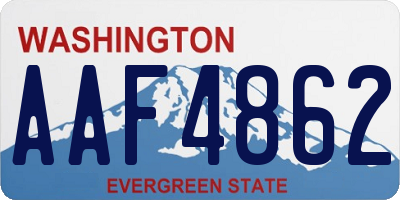 WA license plate AAF4862