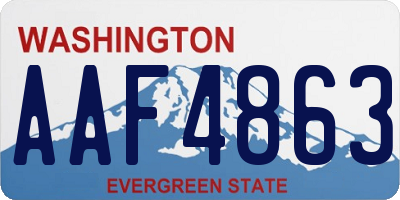 WA license plate AAF4863