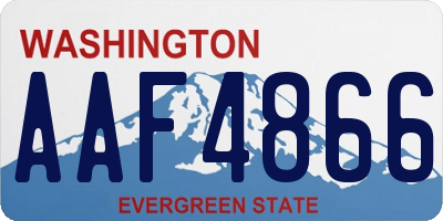 WA license plate AAF4866