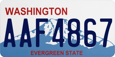 WA license plate AAF4867