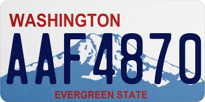 WA license plate AAF4870