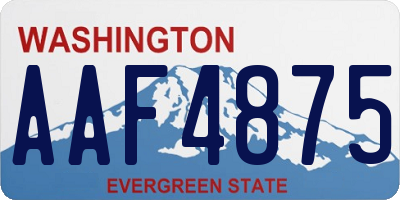 WA license plate AAF4875