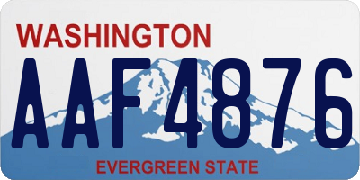 WA license plate AAF4876