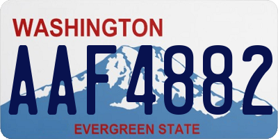 WA license plate AAF4882