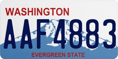 WA license plate AAF4883