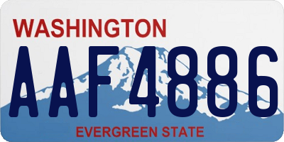 WA license plate AAF4886