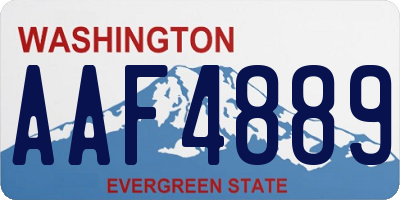 WA license plate AAF4889