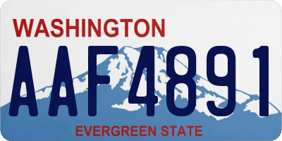 WA license plate AAF4891