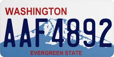 WA license plate AAF4892
