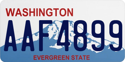 WA license plate AAF4899