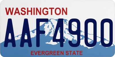 WA license plate AAF4900