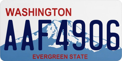 WA license plate AAF4906