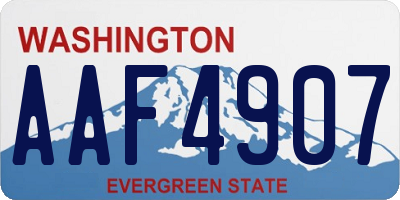 WA license plate AAF4907