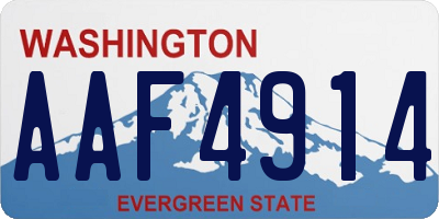WA license plate AAF4914