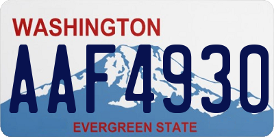 WA license plate AAF4930
