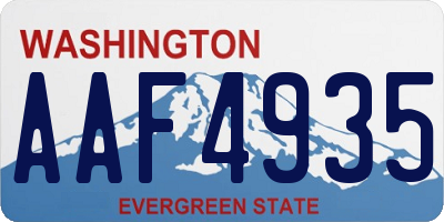 WA license plate AAF4935