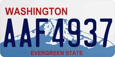 WA license plate AAF4937