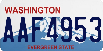 WA license plate AAF4953