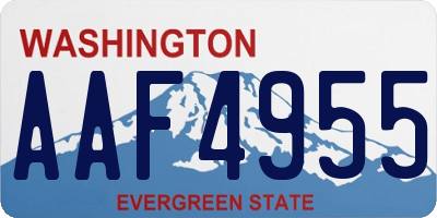 WA license plate AAF4955