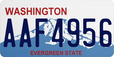 WA license plate AAF4956