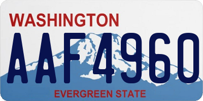 WA license plate AAF4960
