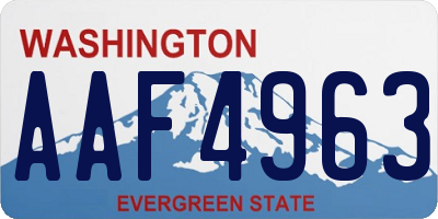 WA license plate AAF4963