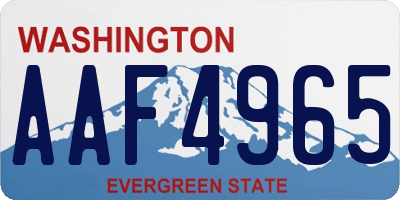 WA license plate AAF4965