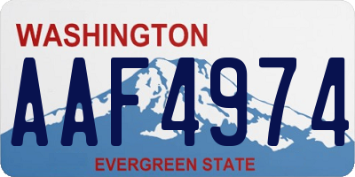 WA license plate AAF4974