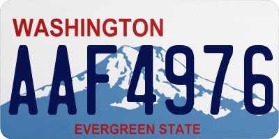 WA license plate AAF4976