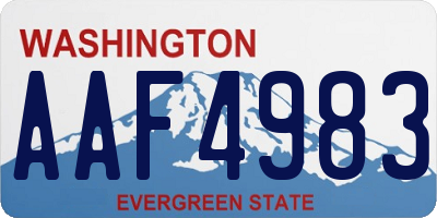 WA license plate AAF4983