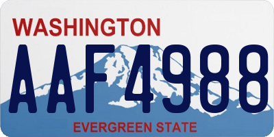 WA license plate AAF4988