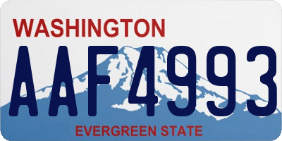WA license plate AAF4993