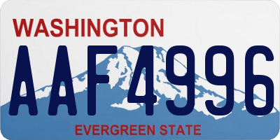 WA license plate AAF4996