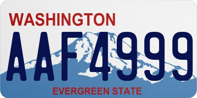 WA license plate AAF4999