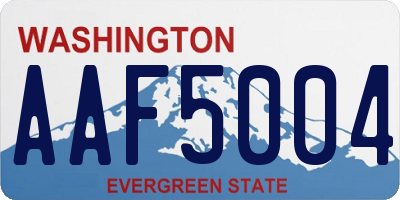 WA license plate AAF5004