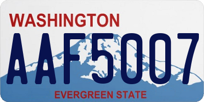 WA license plate AAF5007