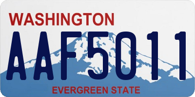 WA license plate AAF5011