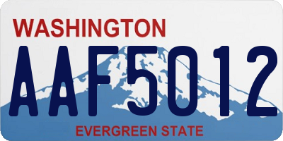WA license plate AAF5012