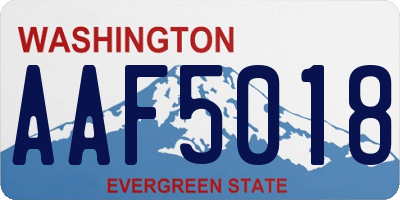 WA license plate AAF5018