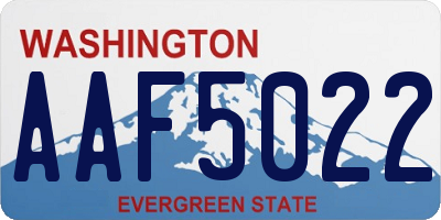WA license plate AAF5022
