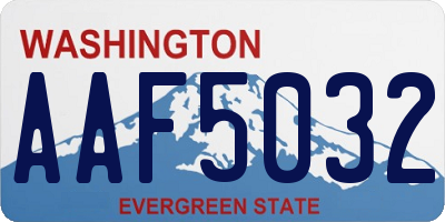 WA license plate AAF5032