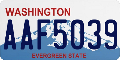 WA license plate AAF5039