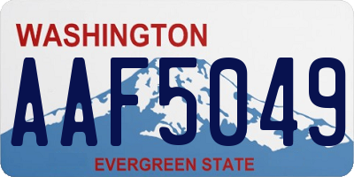 WA license plate AAF5049