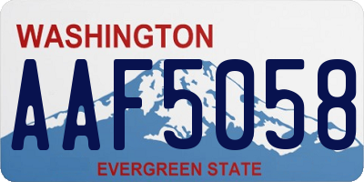 WA license plate AAF5058