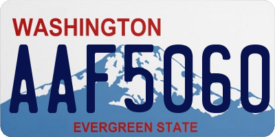 WA license plate AAF5060
