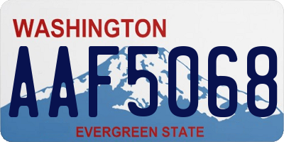 WA license plate AAF5068