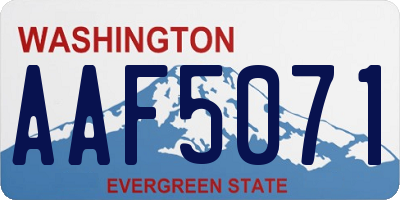 WA license plate AAF5071