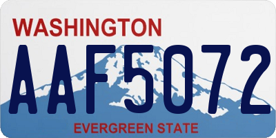 WA license plate AAF5072